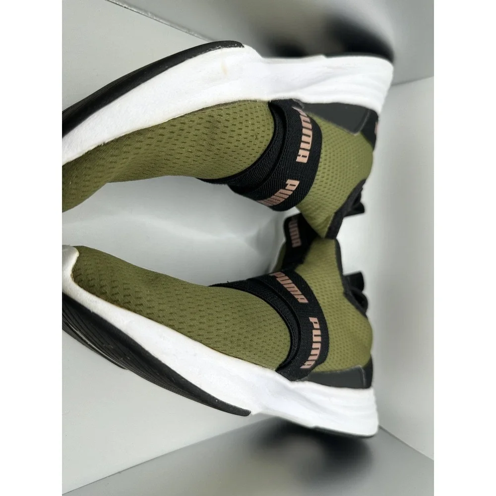Puma 376093-02 Womens 7 (UK 5) Radiate Mid Logo Slip On Shoes Olive‎ Green